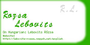 rozsa lebovits business card