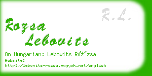 rozsa lebovits business card